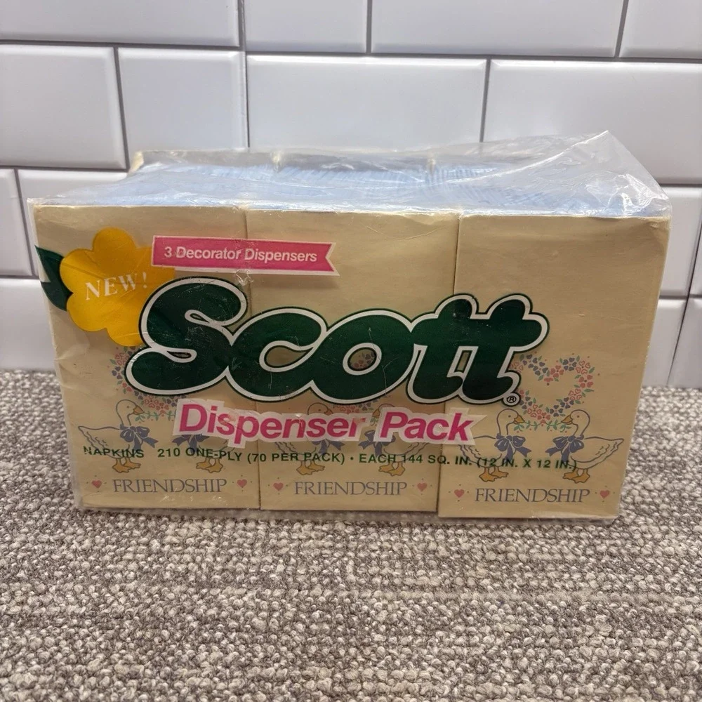 Scott Dispenser Pack VTG Napkins NEW 3 Packs 210 Pieces ‎ Friendship Geese Rare